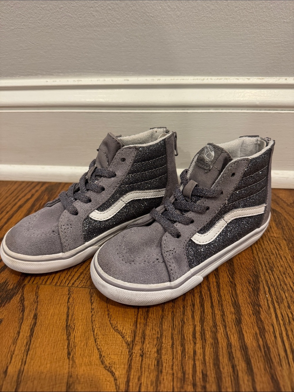 Vans Kids Glitter Gray High-Top Sneakers